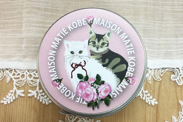ミニ缶　バラと猫　P