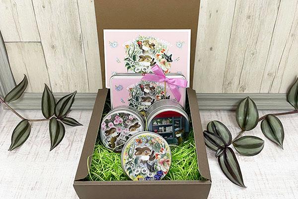 ウサギ 花（角缶1丸缶3)セット