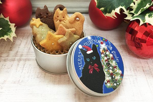 X'mas ミニ缶　黒猫