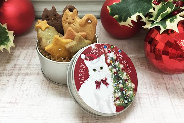 X’masミニ缶 白猫